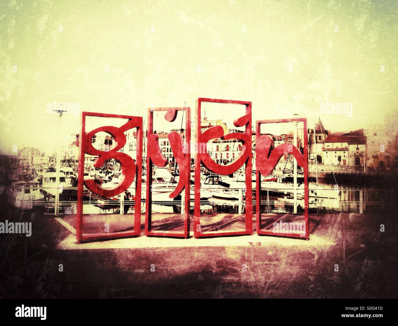 Letronas sculpture de Gijon, Asturies - Espagne Banque D'Images