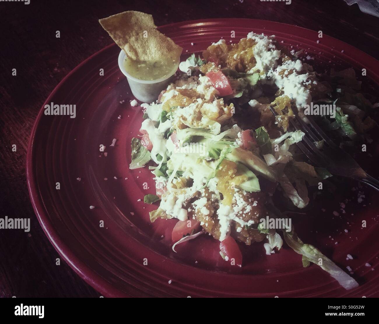 Salade taco de guacamole - Image de stock capturée avec un smartphone