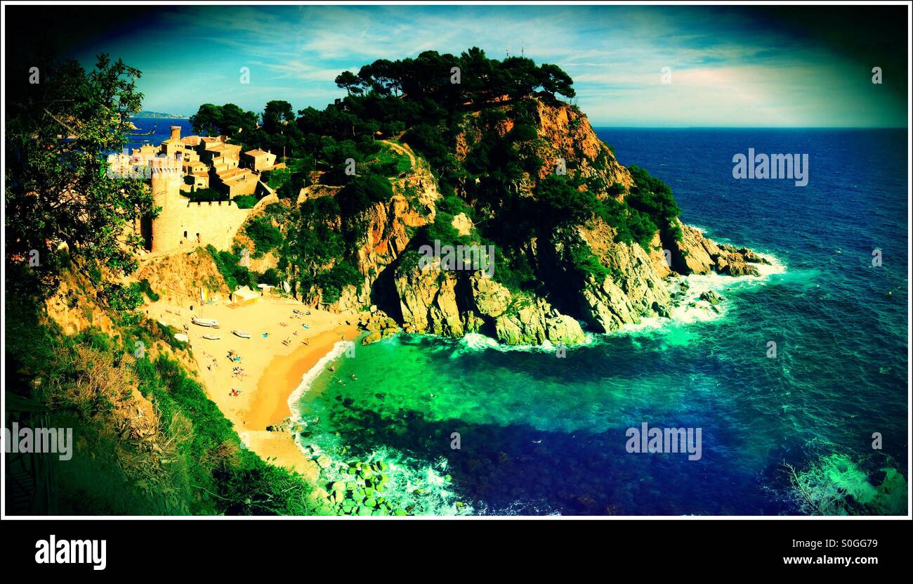 Plage de Tossa de Mar, Gérone - Espagne Banque D'Images