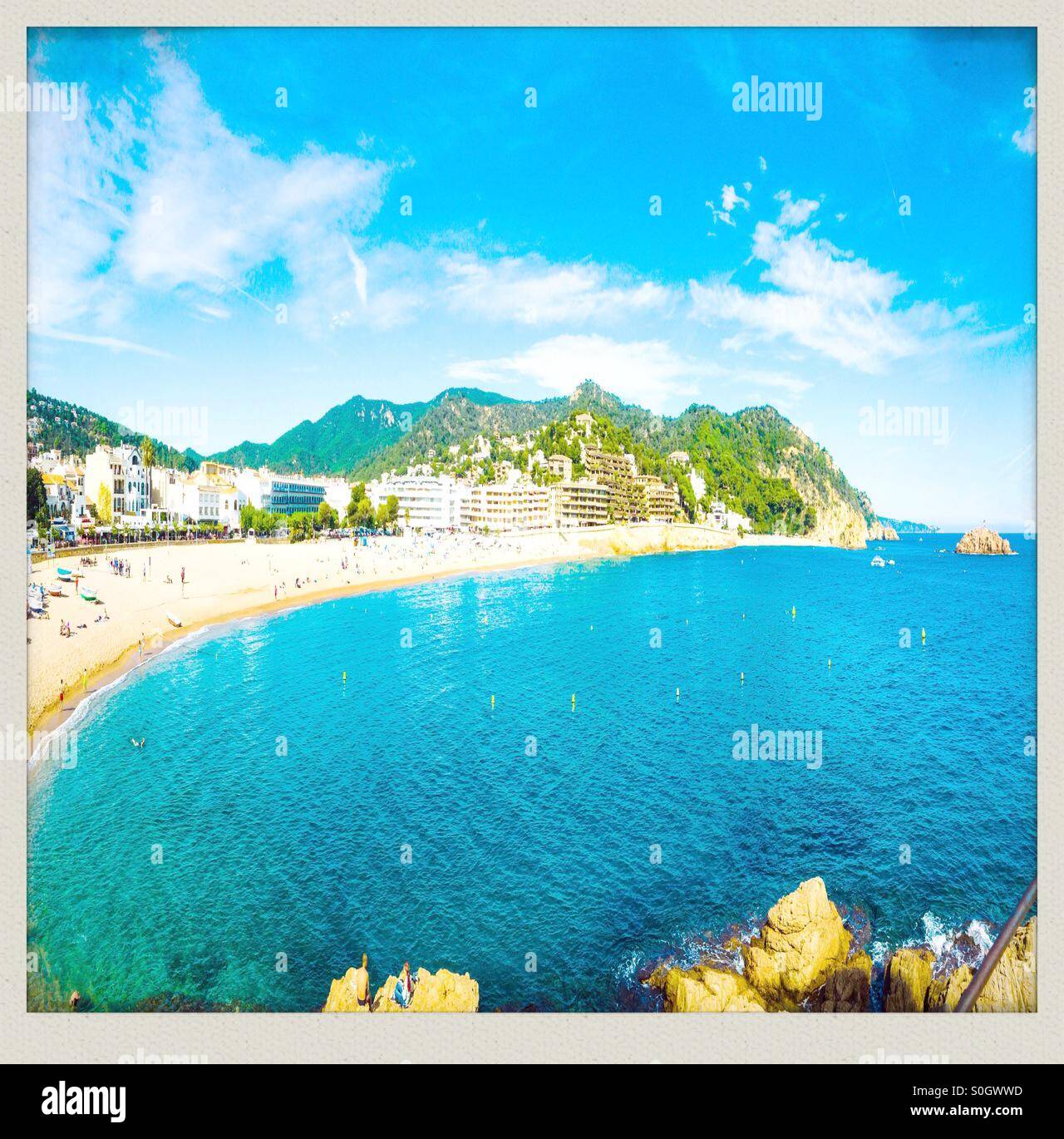 Plage de Tossa de Mar, Gérone, Espagne - Image de stock capturée avec un smartphone