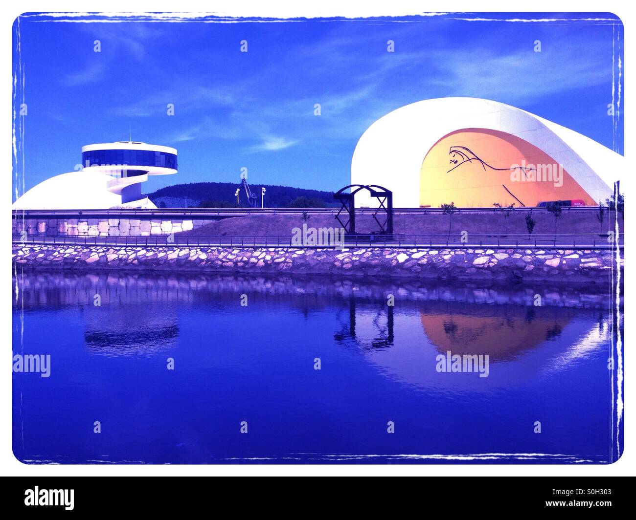 Centre de Niemeyer, le Musée et centre d'expositions à Aviles, Asturias, Espagne Banque D'Images