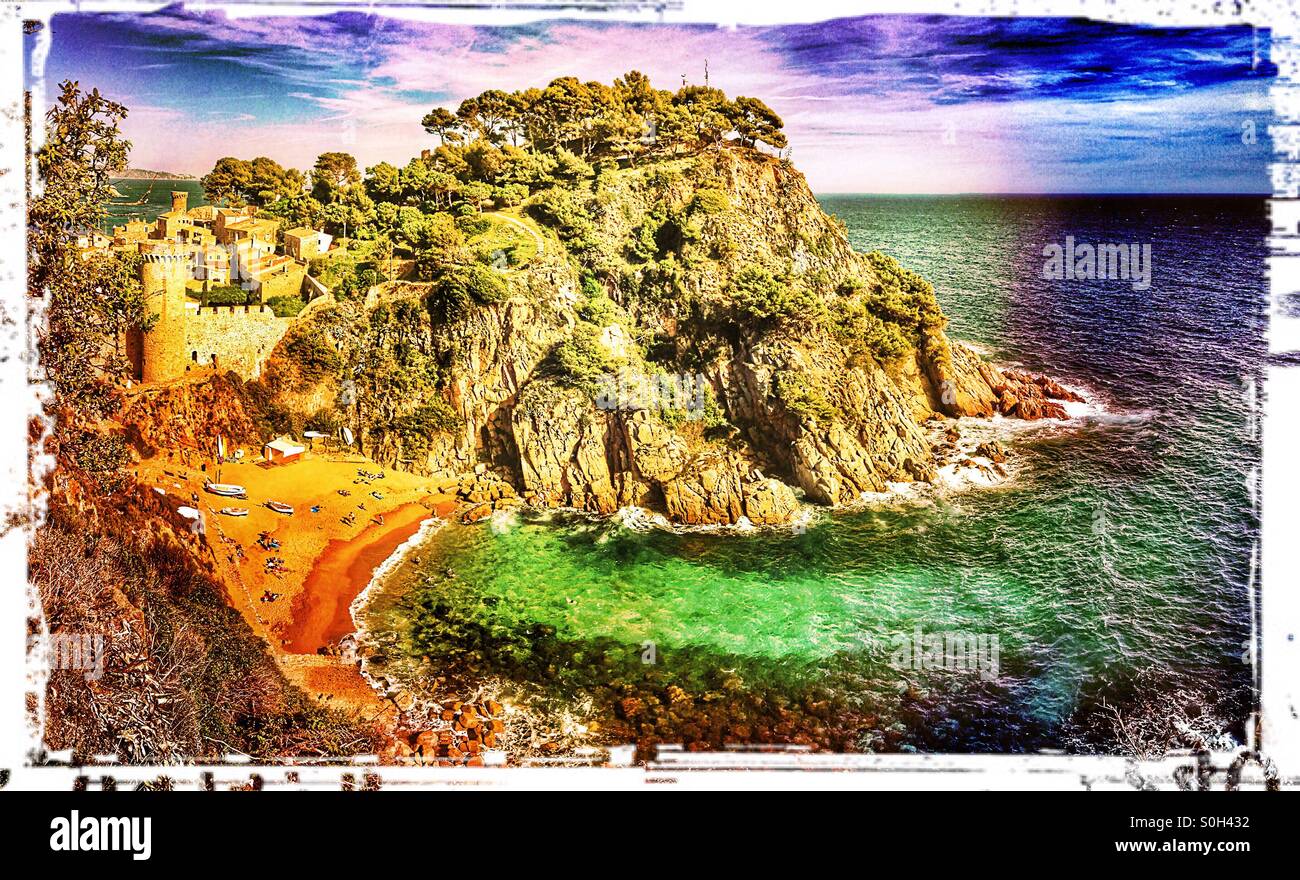 Plage de Tossa de Mar, Gérone - Espagne - Image de stock capturée avec un smartphone