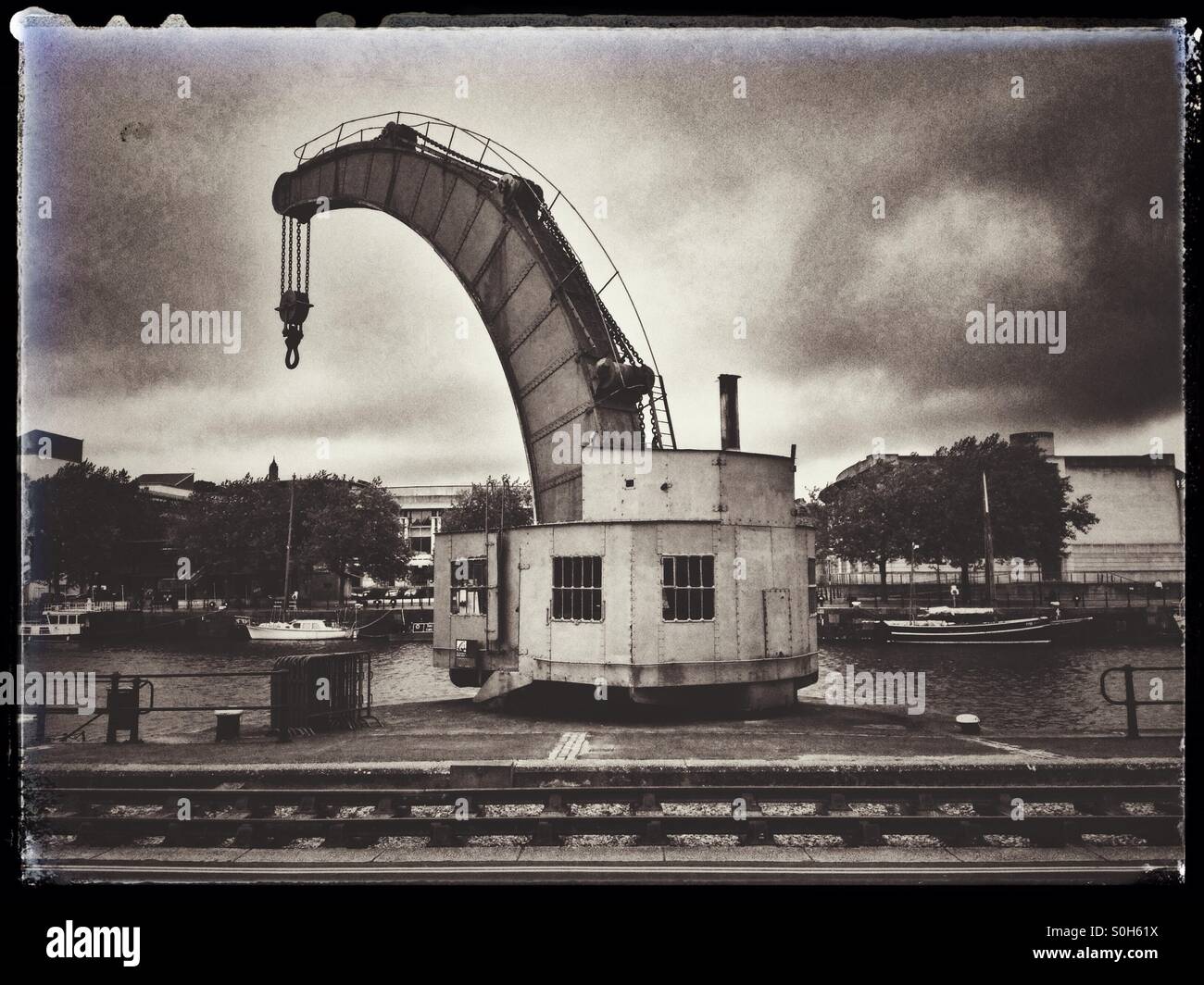 Grue à vapeur Fairbairn, Bristol, Royaume-Uni. C'est la seule à survivre n'importe où dans le monde. Banque D'Images