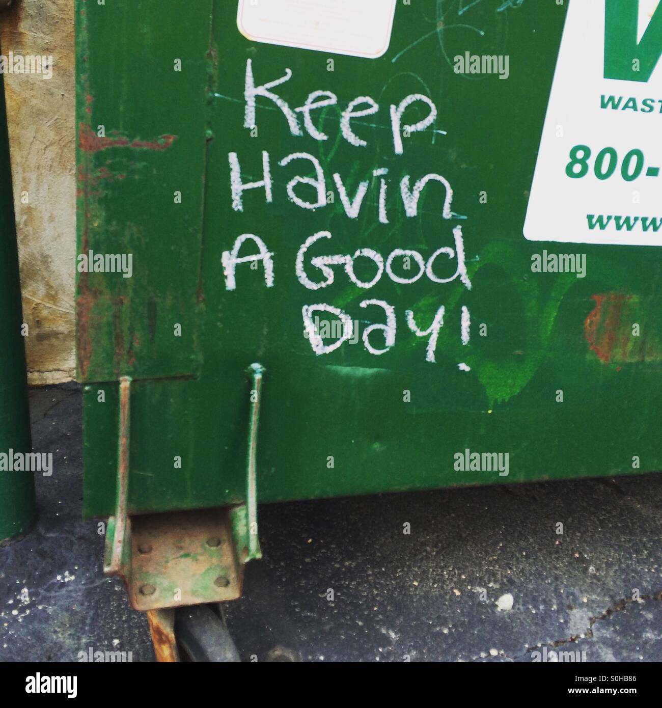 Dire d'inspiration, 'Garder les reflets verts bonne journée !' Banque D'Images