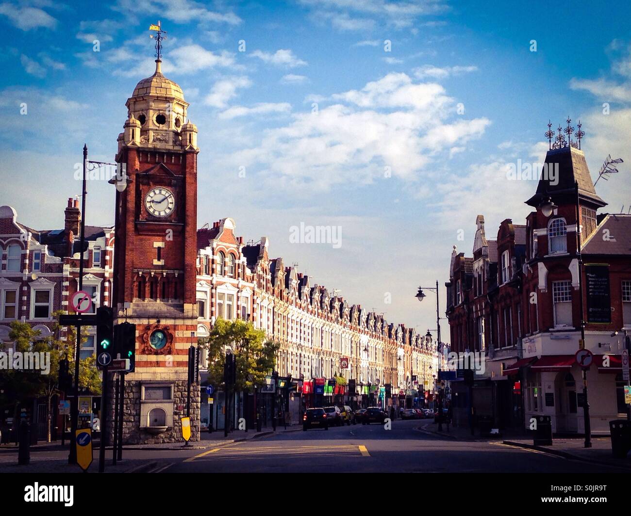 La tour de l'horloge à Crouch End Banque D'Images