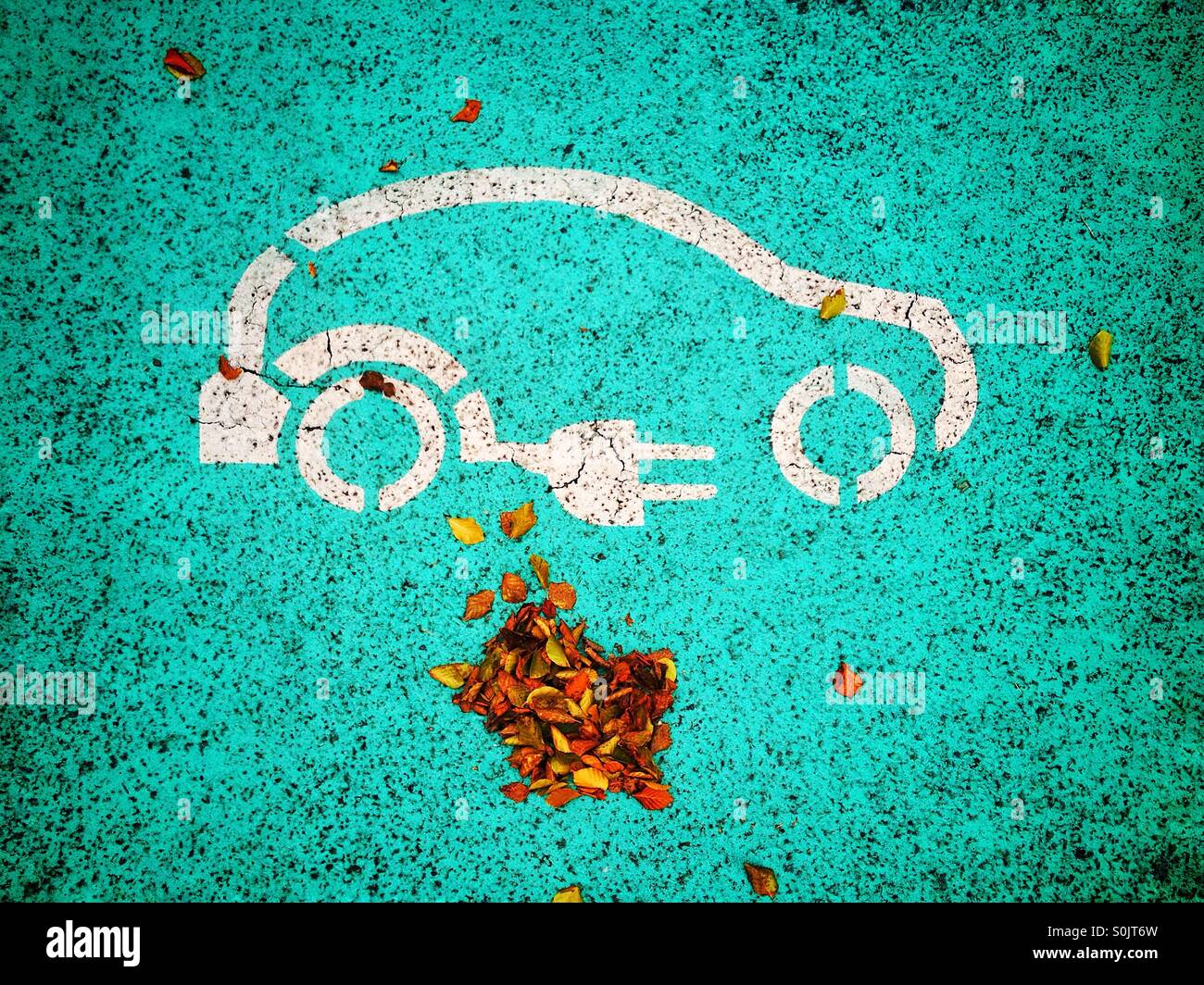 Voiture électrique point de recharge Banque D'Images