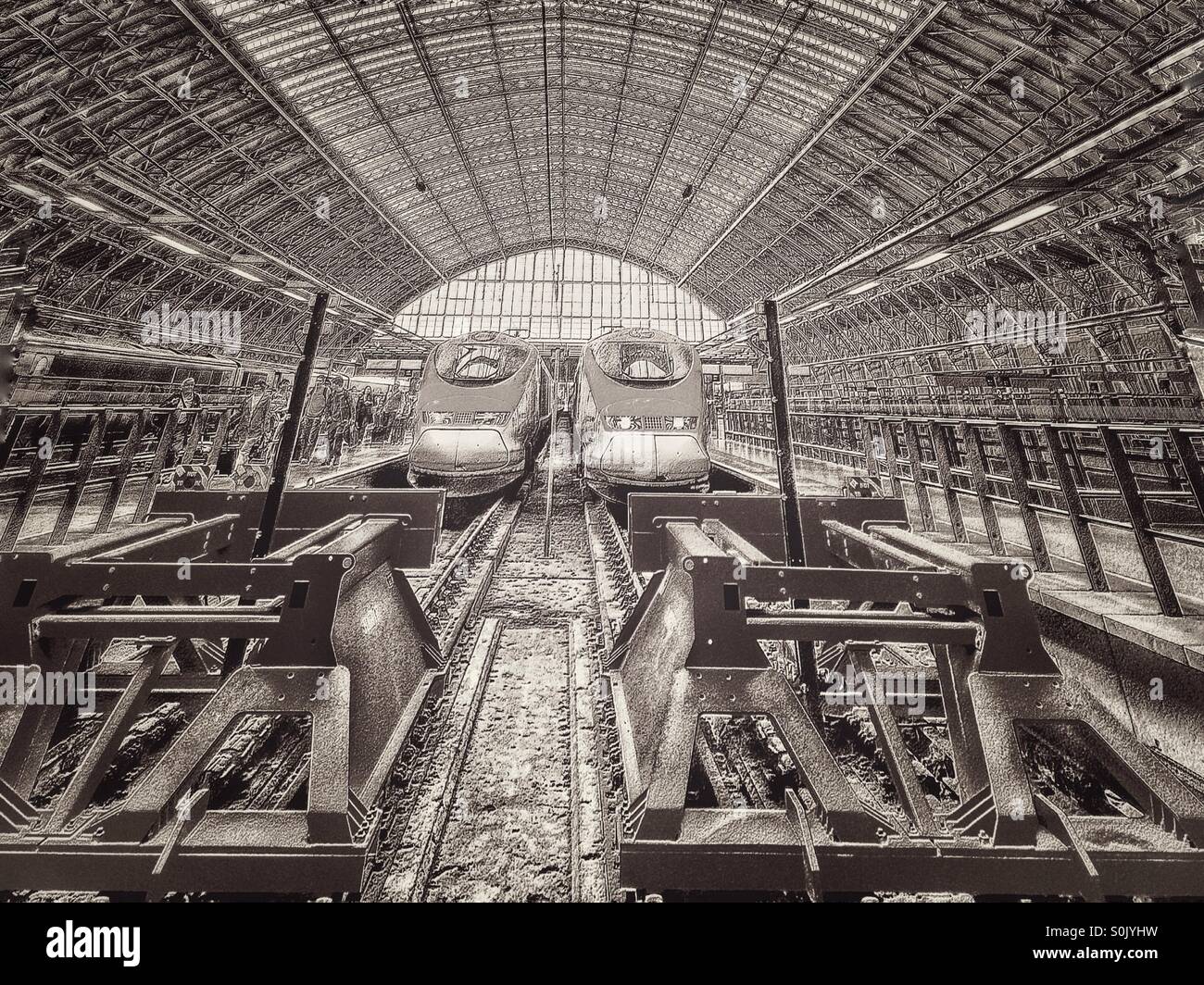 St Pancras International, Eurostar. - Image de stock capturée avec un smartphone