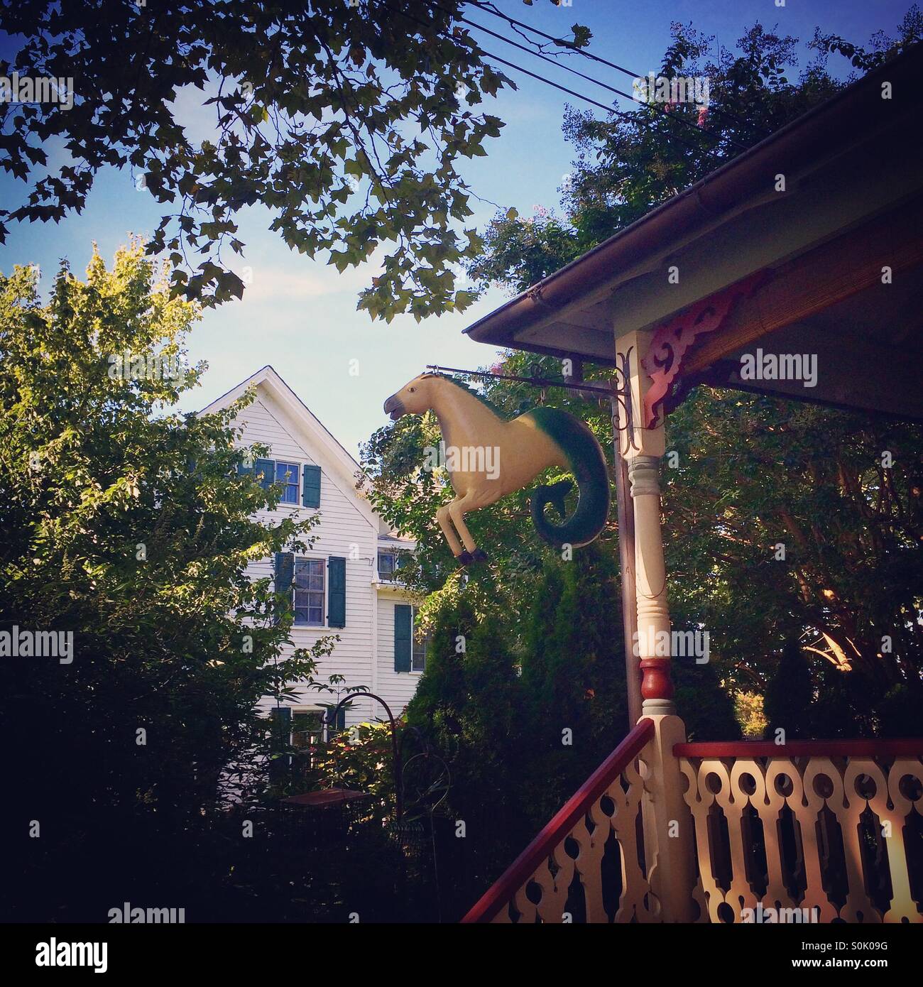 Décoration maison à Cape May, New Jersey le 6 septembre 2015. - Image de stock capturée avec un smartphone