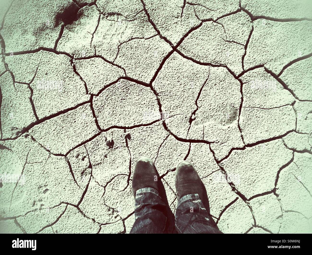 Pieds sur un désert Banque D'Images