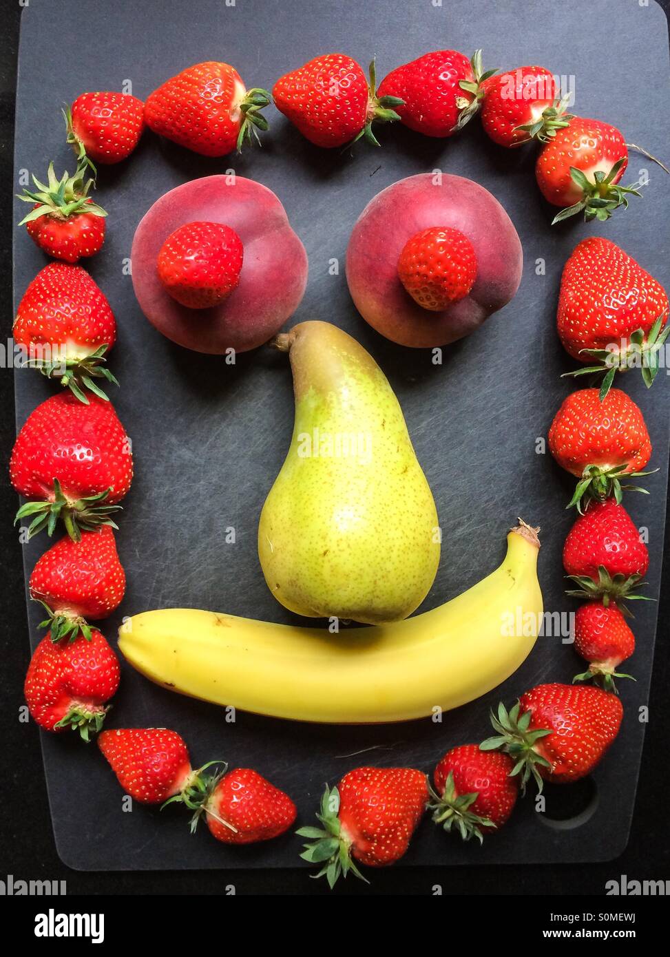 Funny Fruit face Banque D'Images