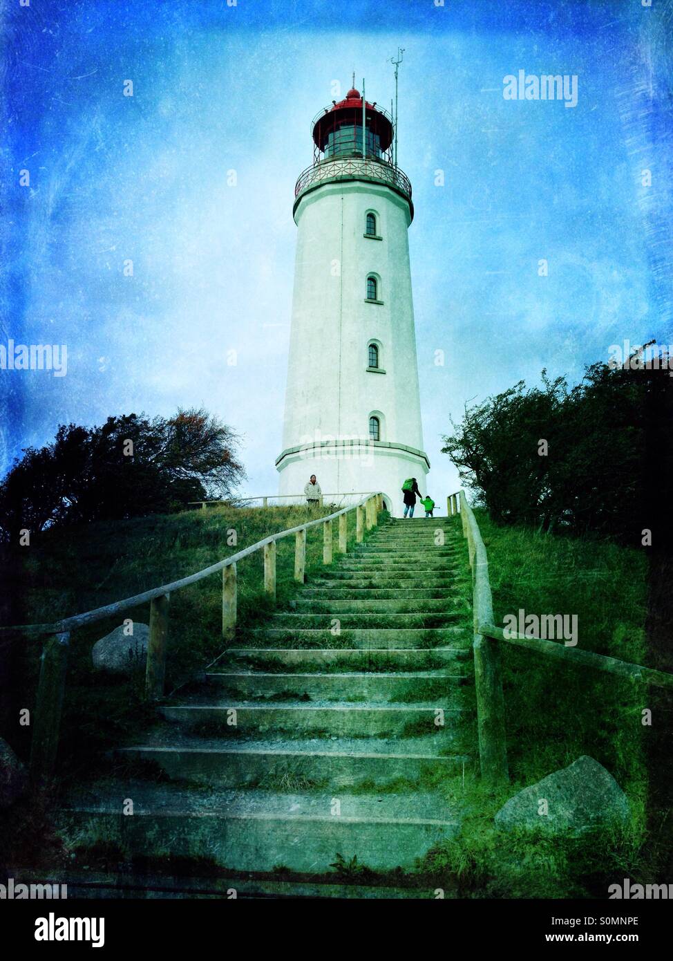 Le phare sur l'île allemande de Hiddensee Banque D'Images