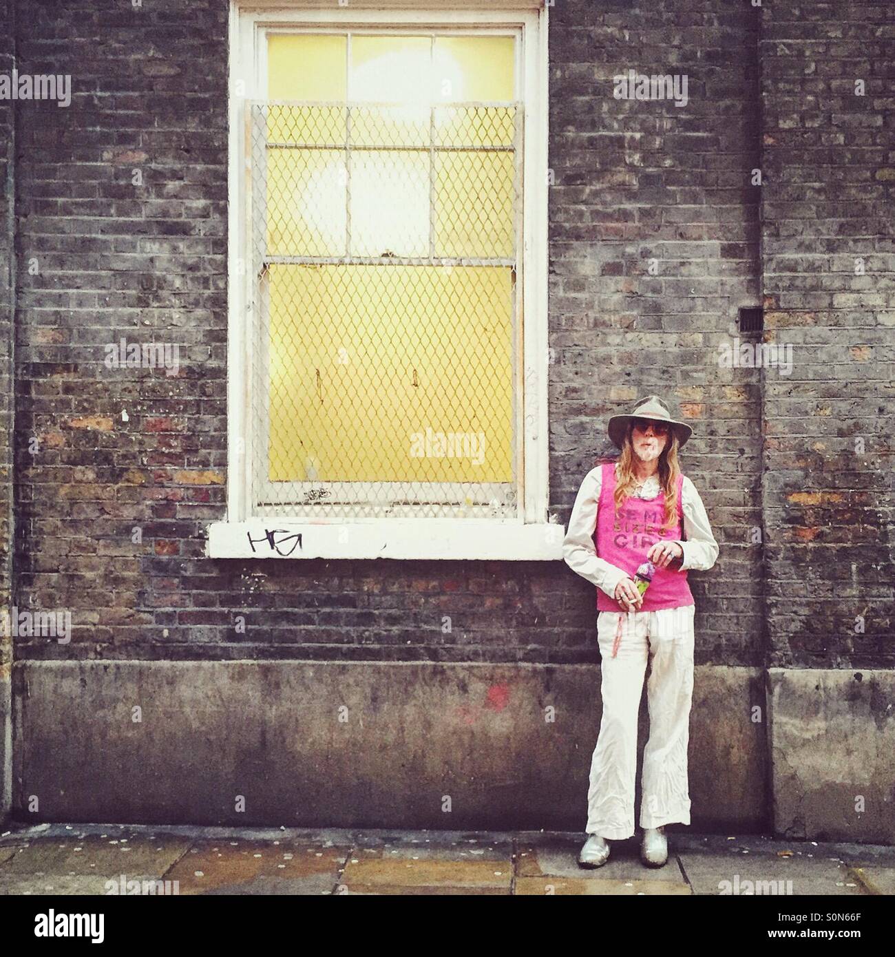 Hipster dans Brick Lane, London, UK Banque D'Images