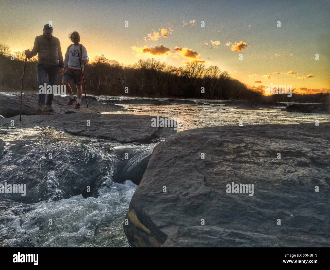 L'exploration de la rivière Potomac , Harper's Ferry, West Virginia - Image de stock capturée avec un smartphone