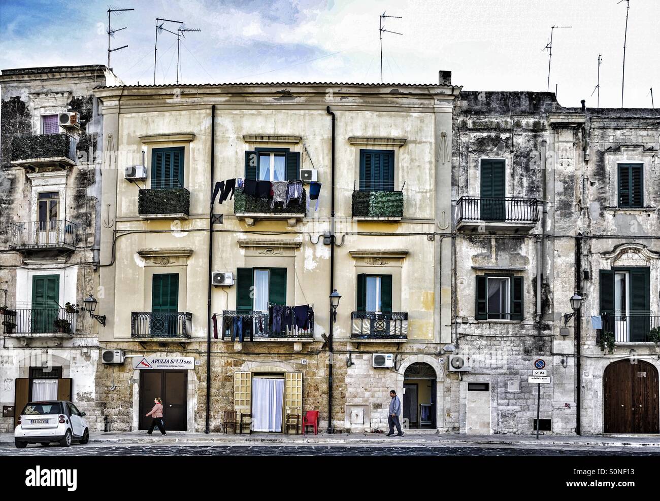 Appartements dans la ville de Bari en Italie Banque D'Images