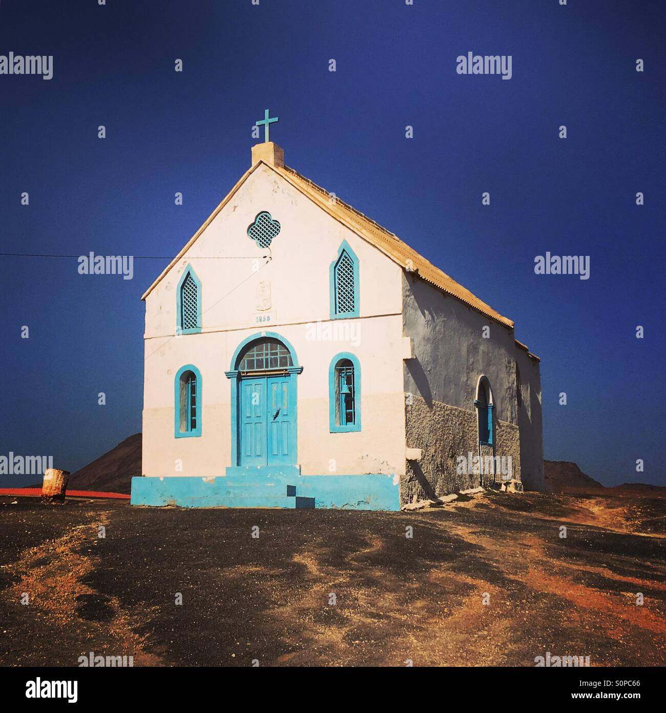 Dame de la compassion, la plus ancienne église Sal, Cap-Vert, Afrique - Image de stock capturée avec un smartphone