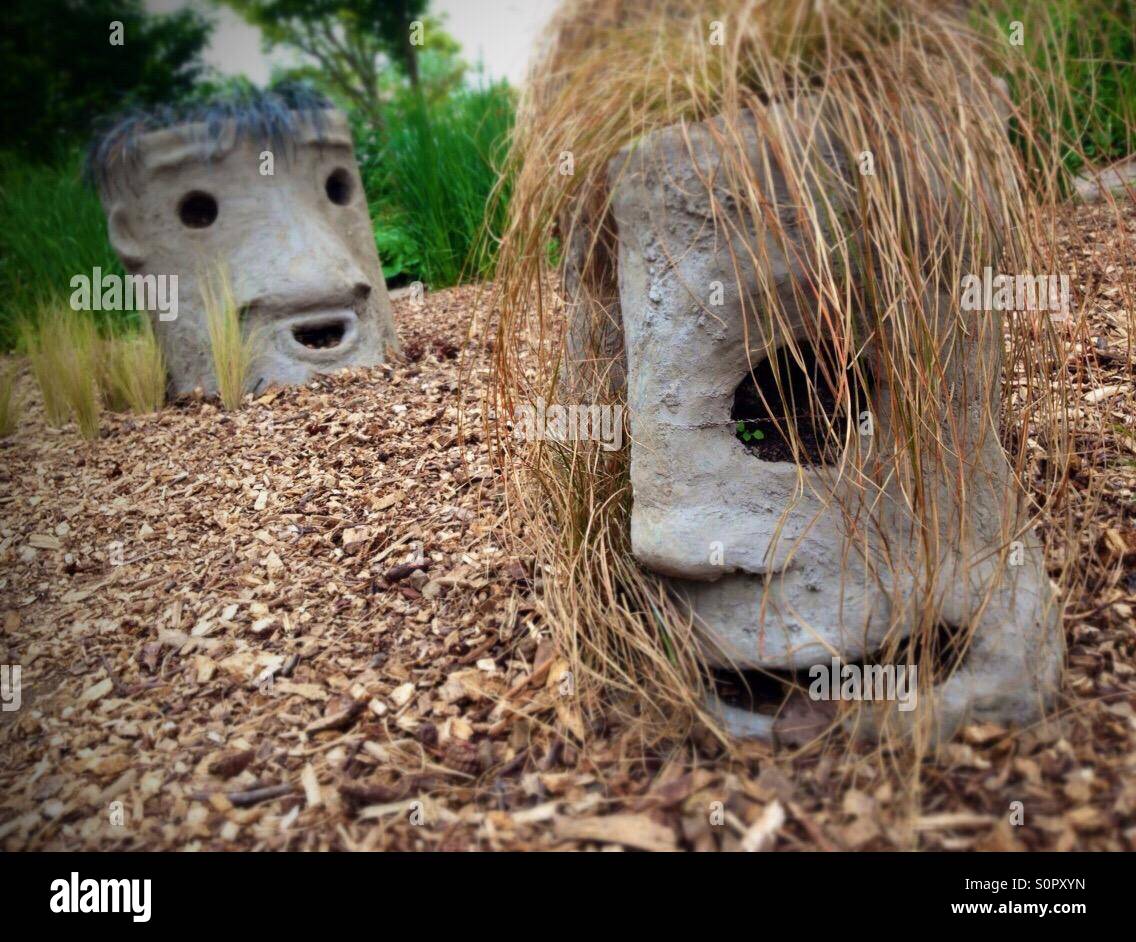 Sculptures de visage Banque D'Images