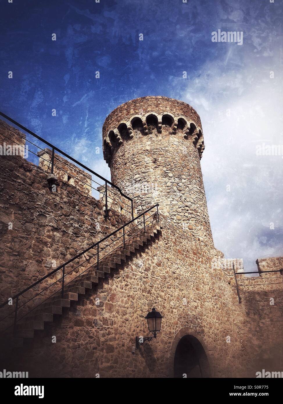 Ancienne tour à Tossa de Mar, Gérone - Espagne Banque D'Images