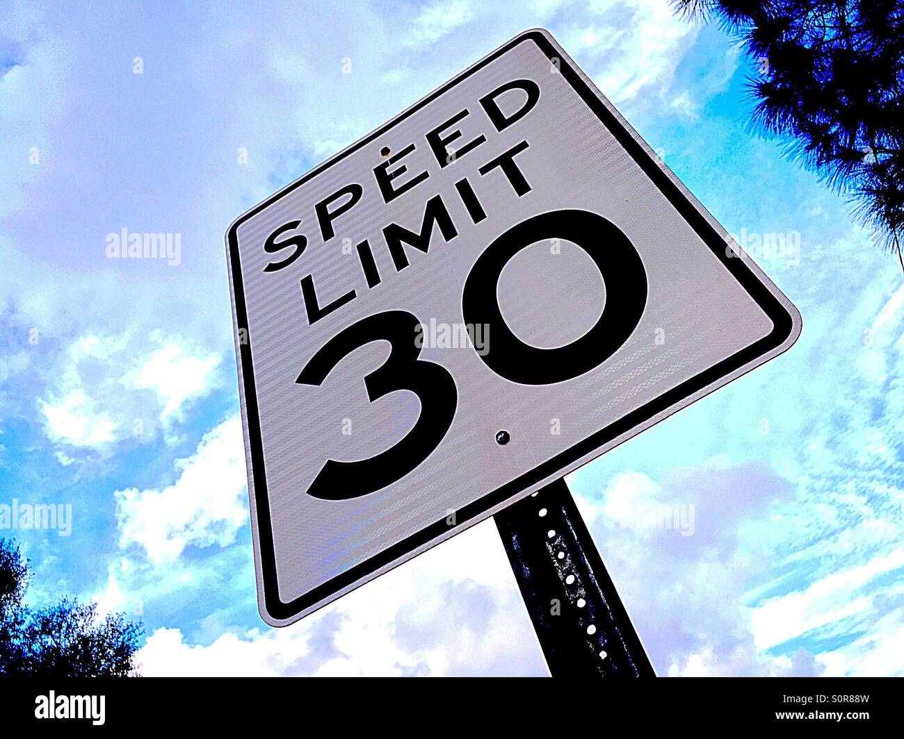 Limite de vitesse 30 Banque D'Images