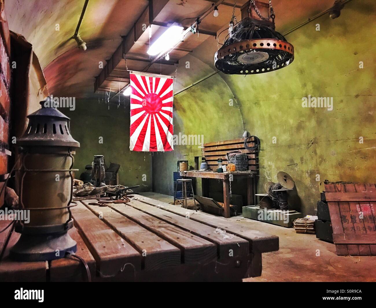 L'intérieur du bunker-vedette dans le film 'Pearl Harbor'. Banque D'Images