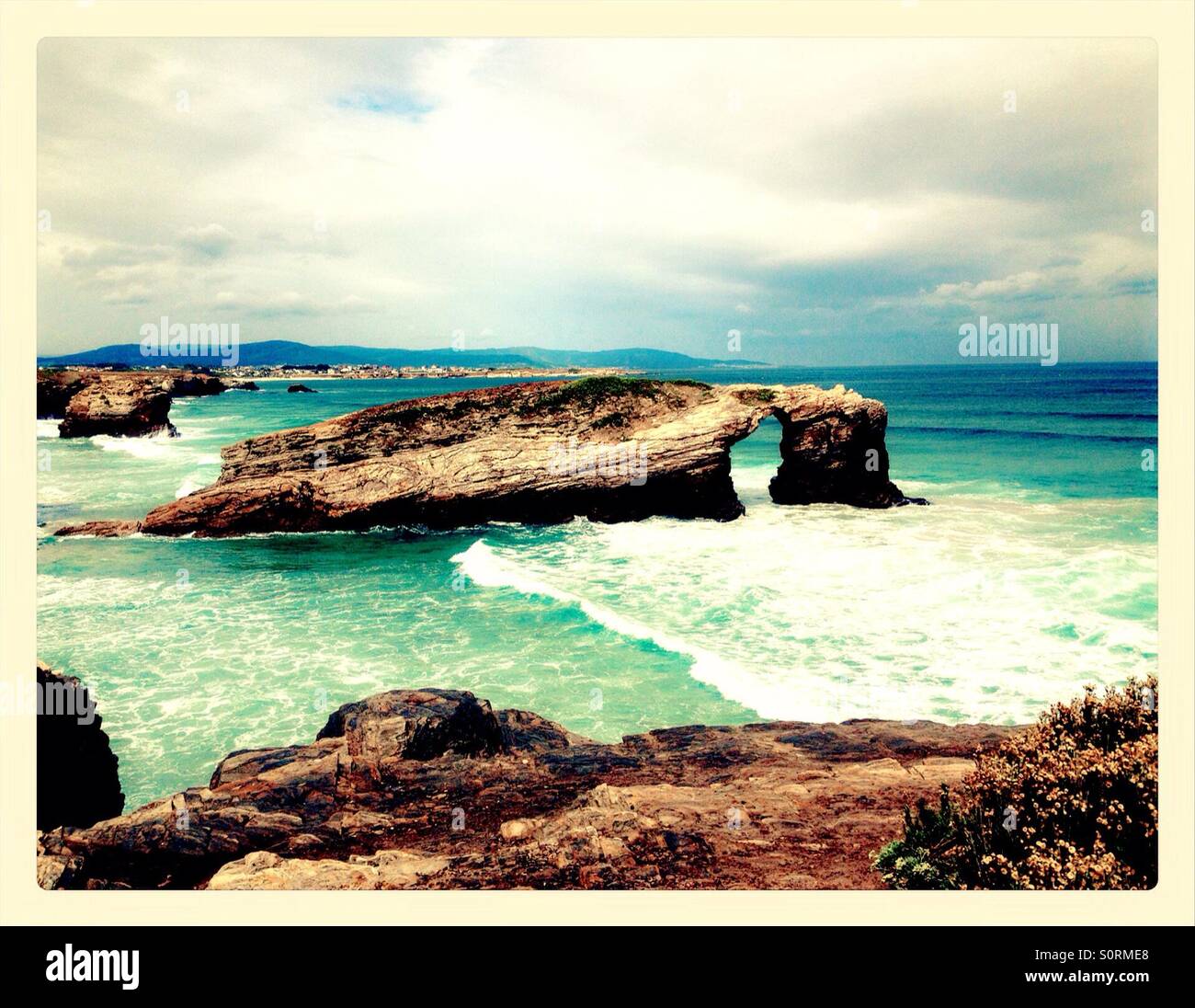 Plage des cathédrales de Ribadeo, Espagne - Galice Banque D'Images