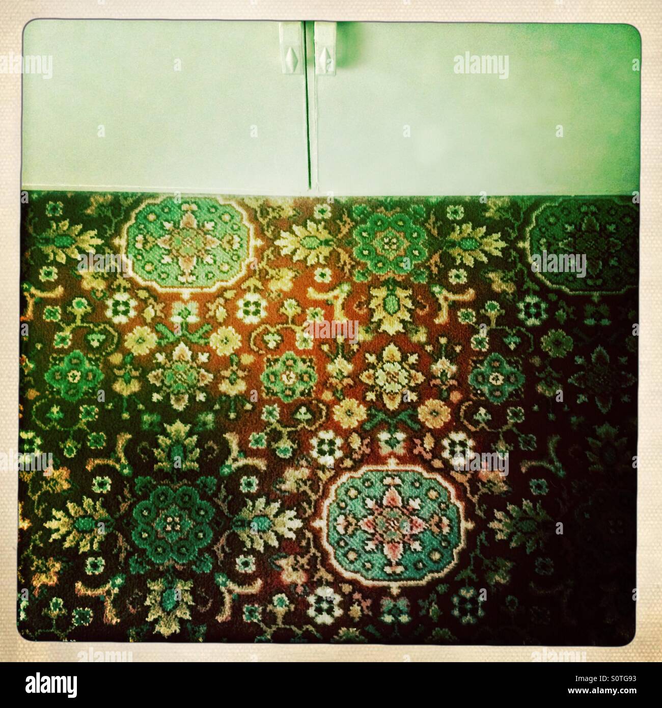 Tapis Retro et placard Banque D'Images