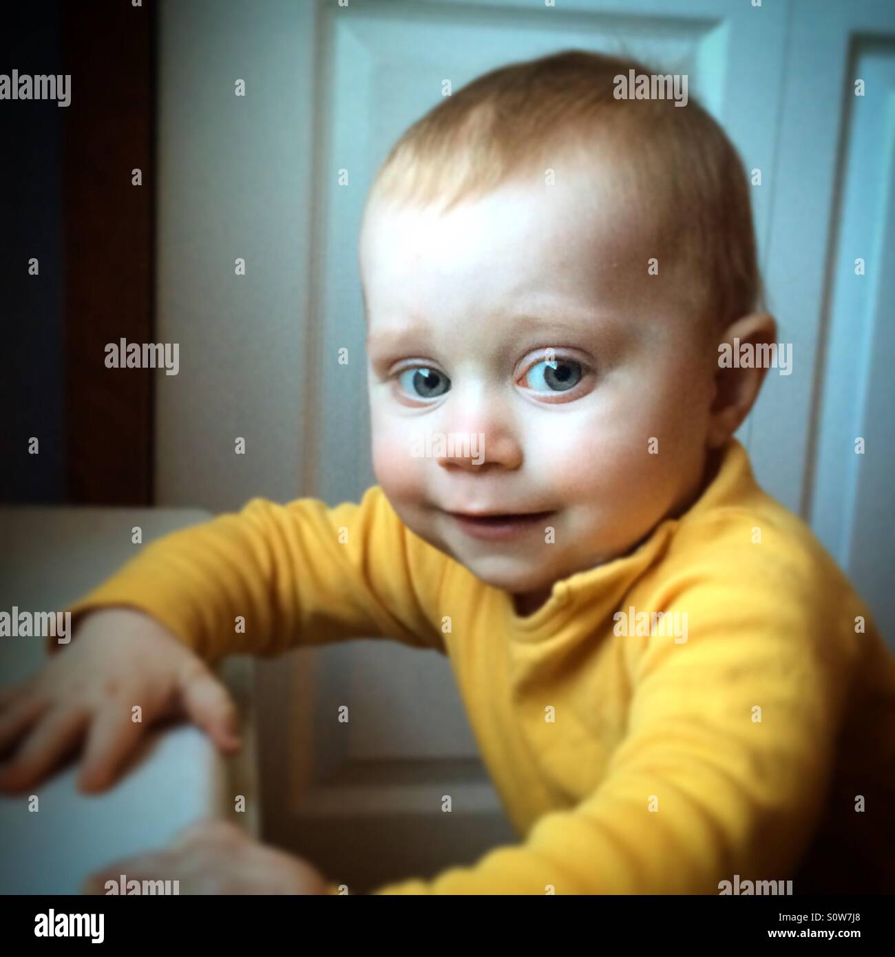 Blue Eyed baby boy Banque D'Images