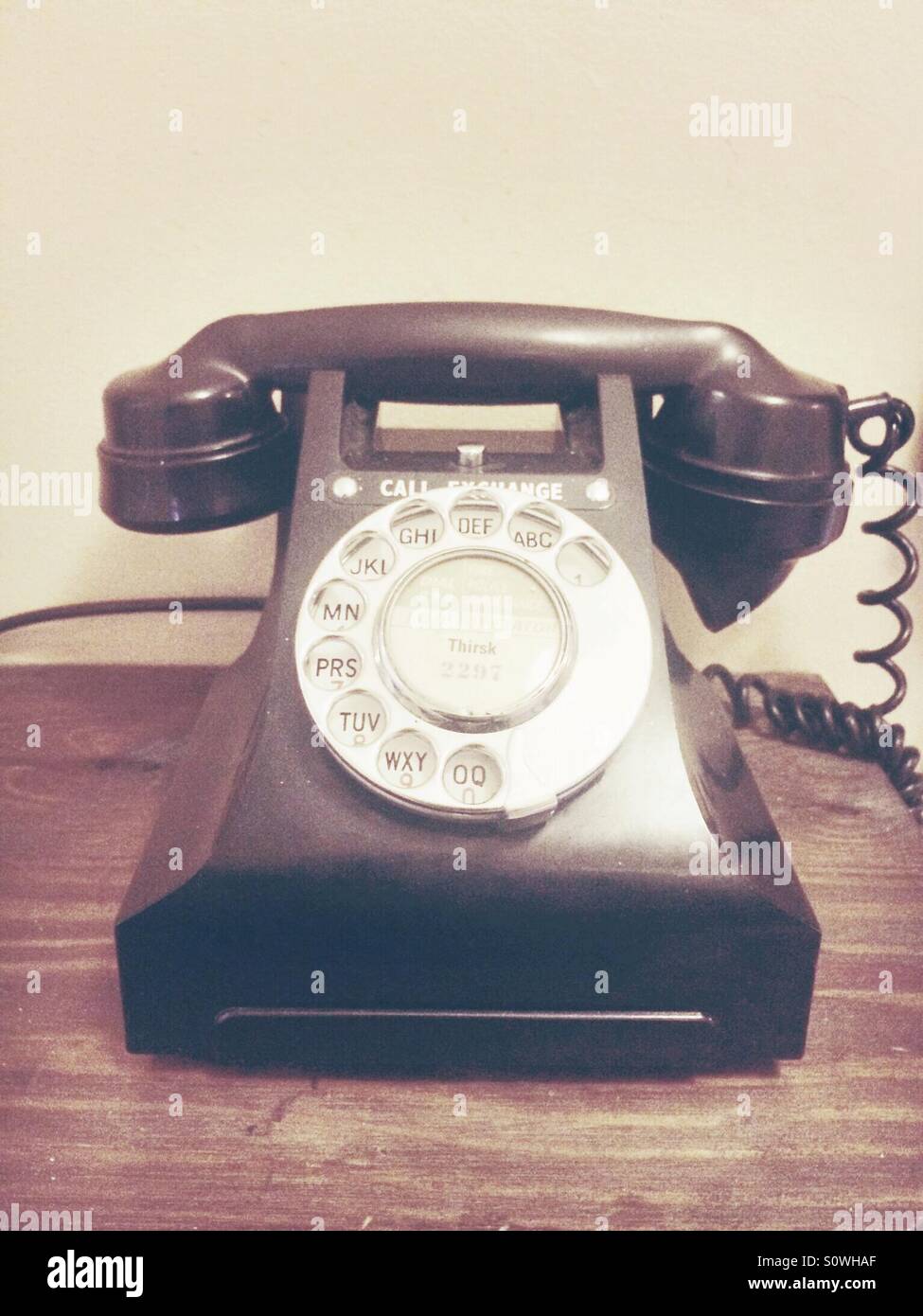 Style vieux téléphone à cadran Banque D'Images