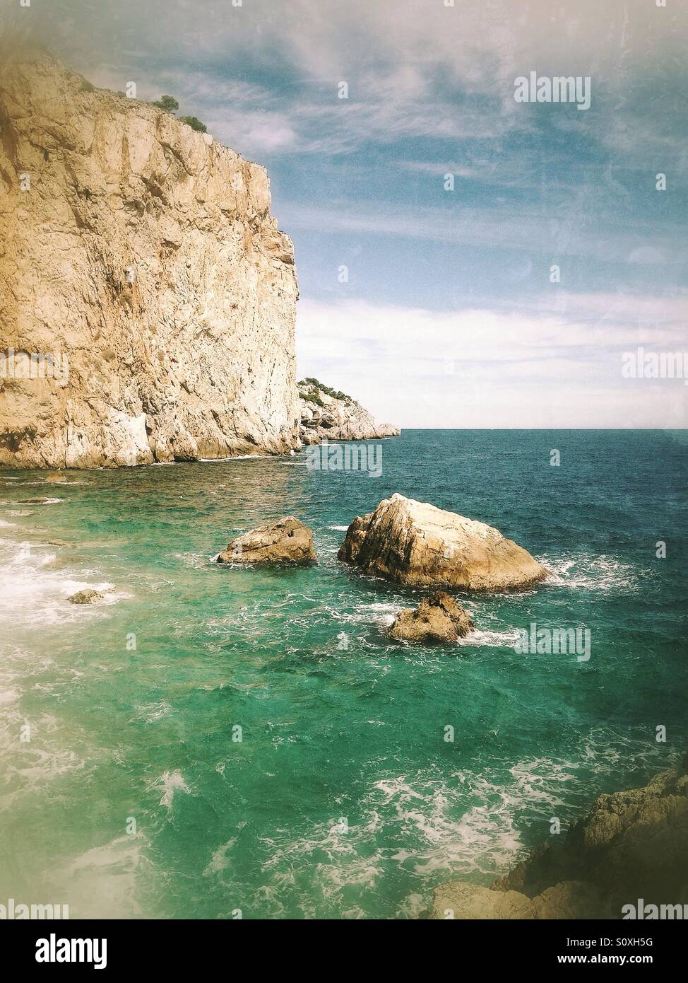 Paysage en Costa Brava, Gérone - Espagne - Image de stock capturée avec un smartphone