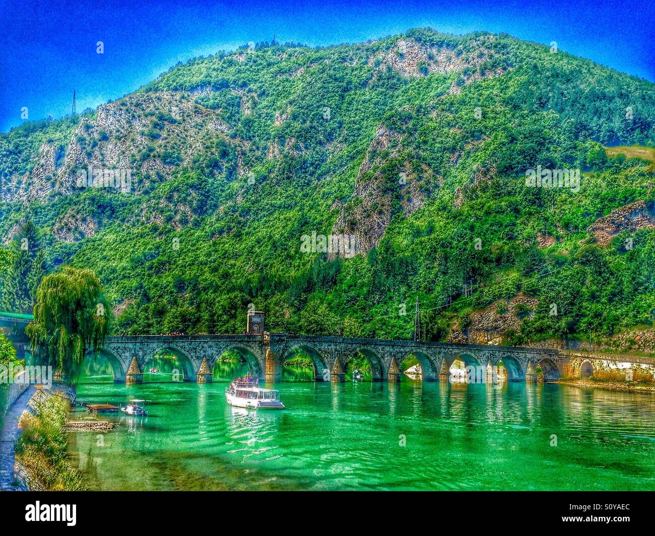 Pont sur la Drina Banque D'Images