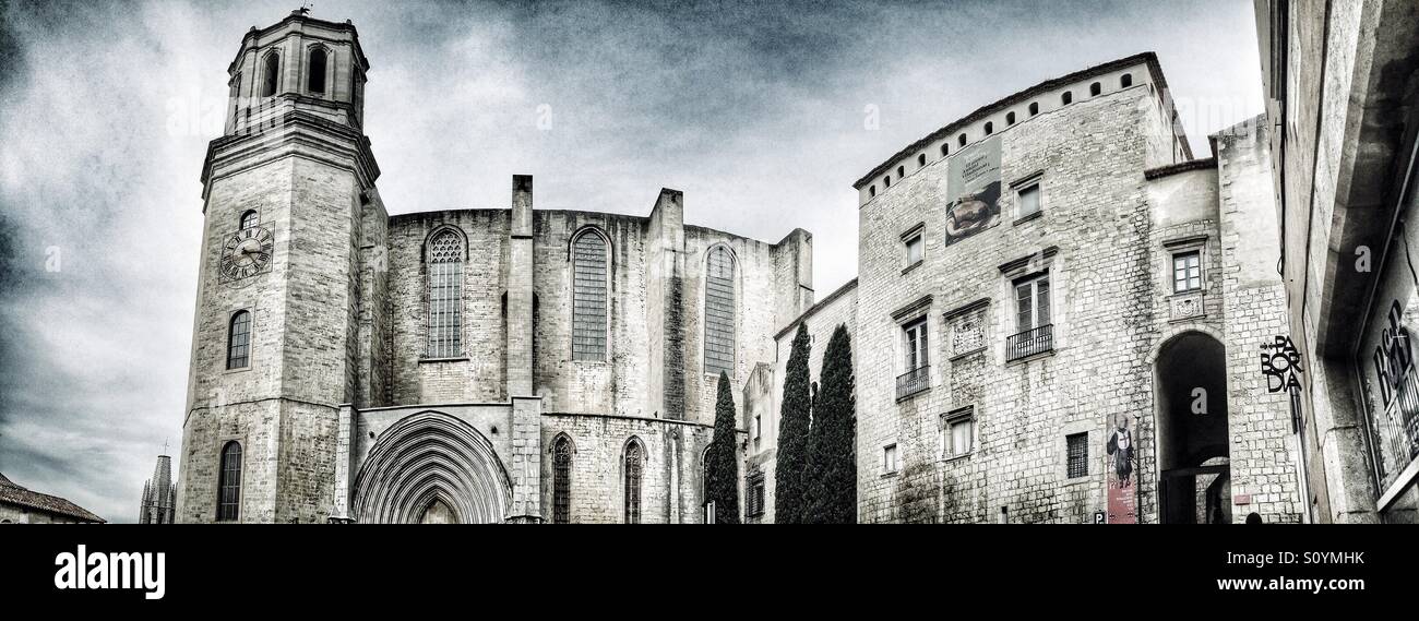Vue de la cathédrale de Gérone Banque D'Images