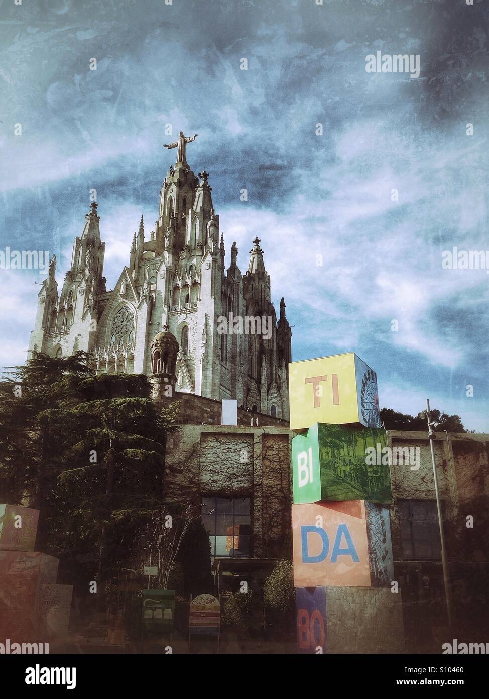 Église expiatoire du Sacré-Cœur de Jésus à Tibidabo, Barcelone - Espagne Banque D'Images