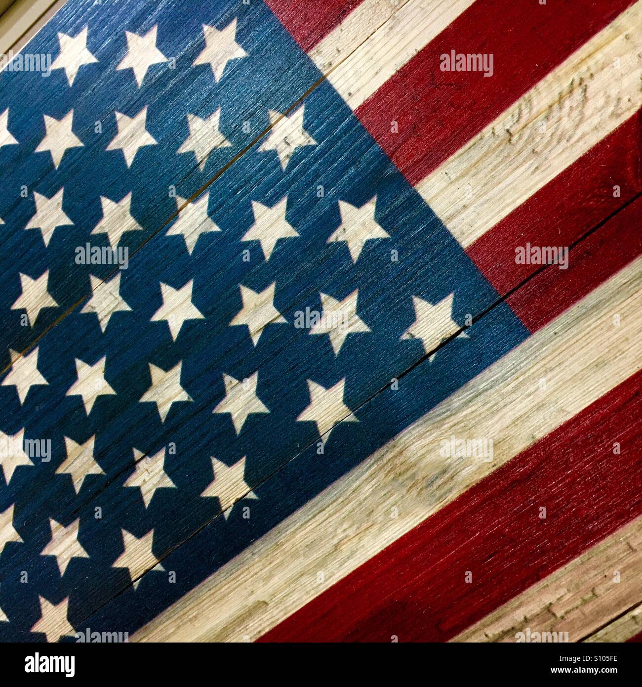 Drapeau américain sur bois Banque D'Images