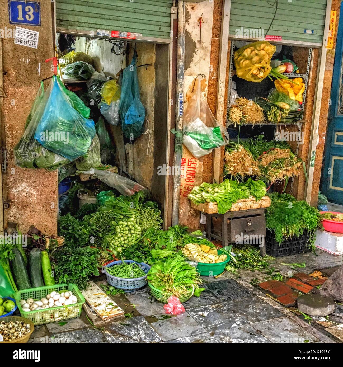 Légumes à Hanoi. Banque D'Images