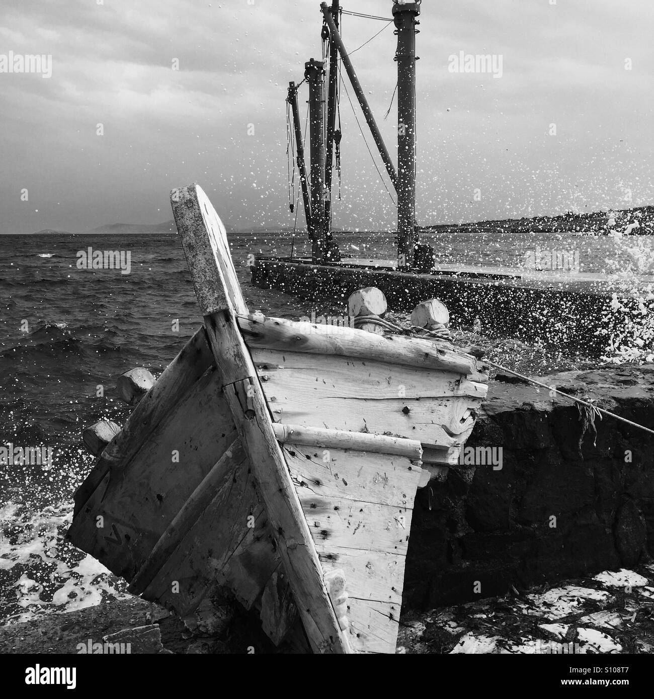 Moutsouna Dock. Naxos Banque D'Images