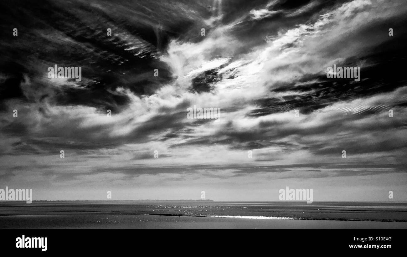 Plage noir et blanc - Image de stock capturée avec un smartphone