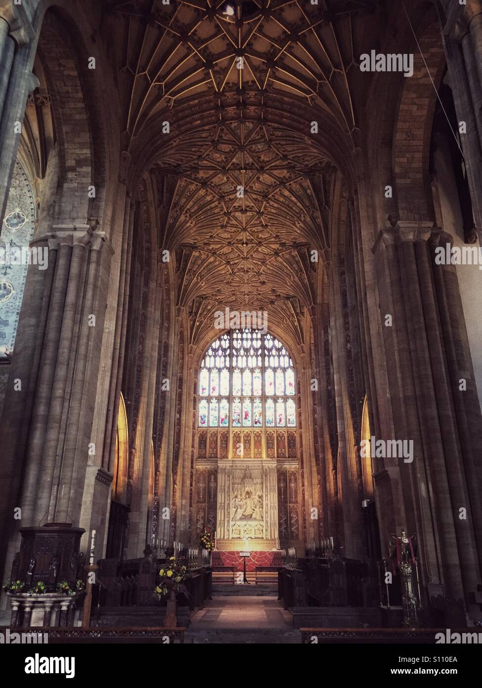 Abbaye de Sherborne, Dorset. - Image de stock capturée avec un smartphone