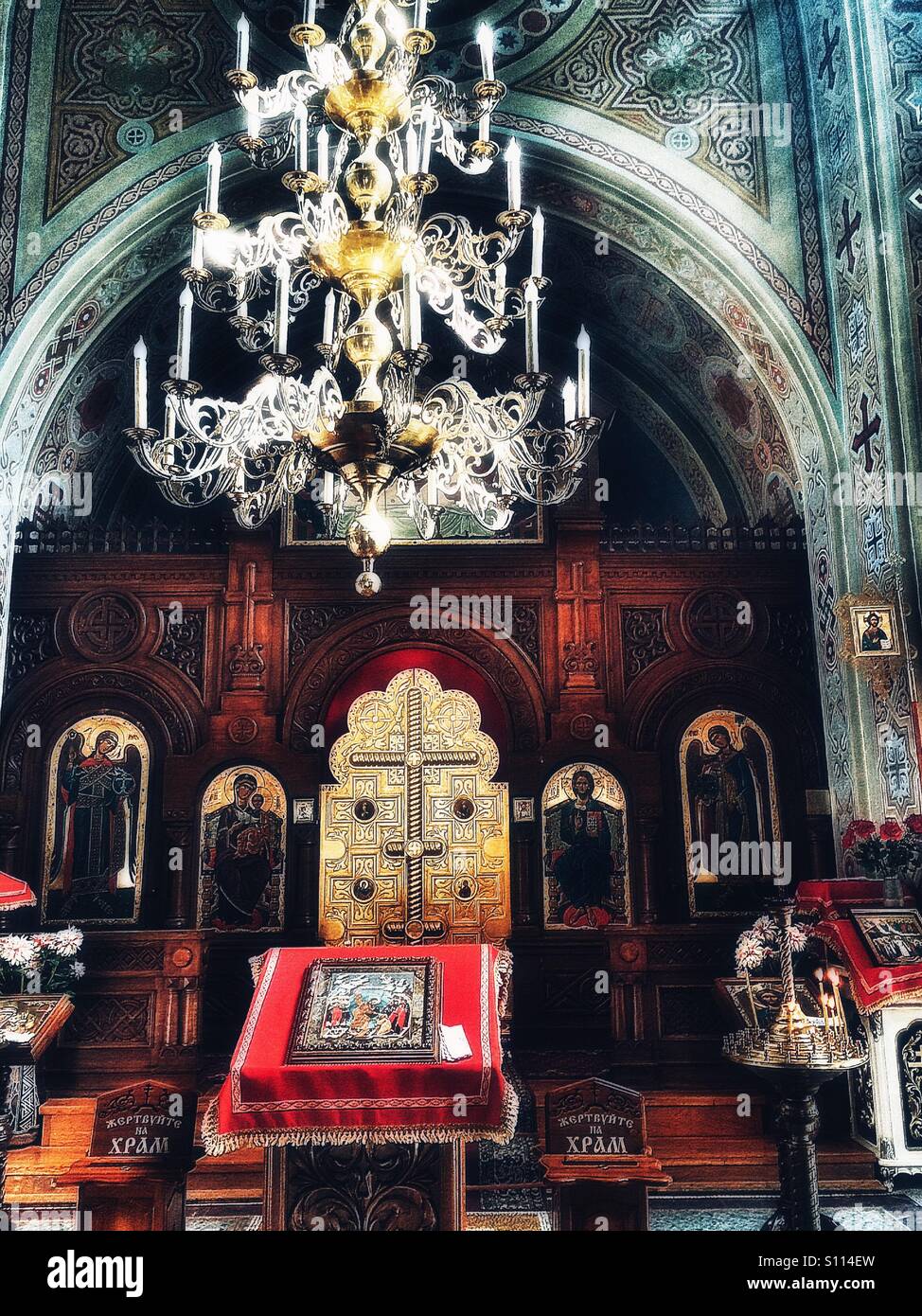 Intérieur décoratif Foros Église, Crimée - Image de stock capturée avec un smartphone