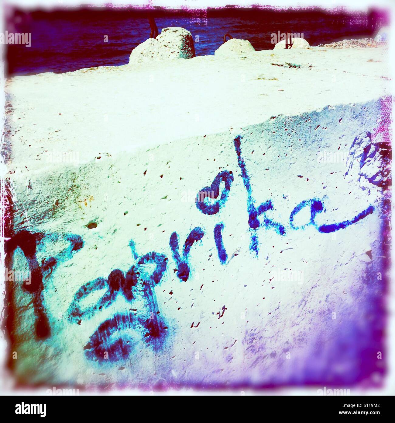 Blur graffiti paprika, Sébastopol, en Crimée - Image de stock capturée avec un smartphone