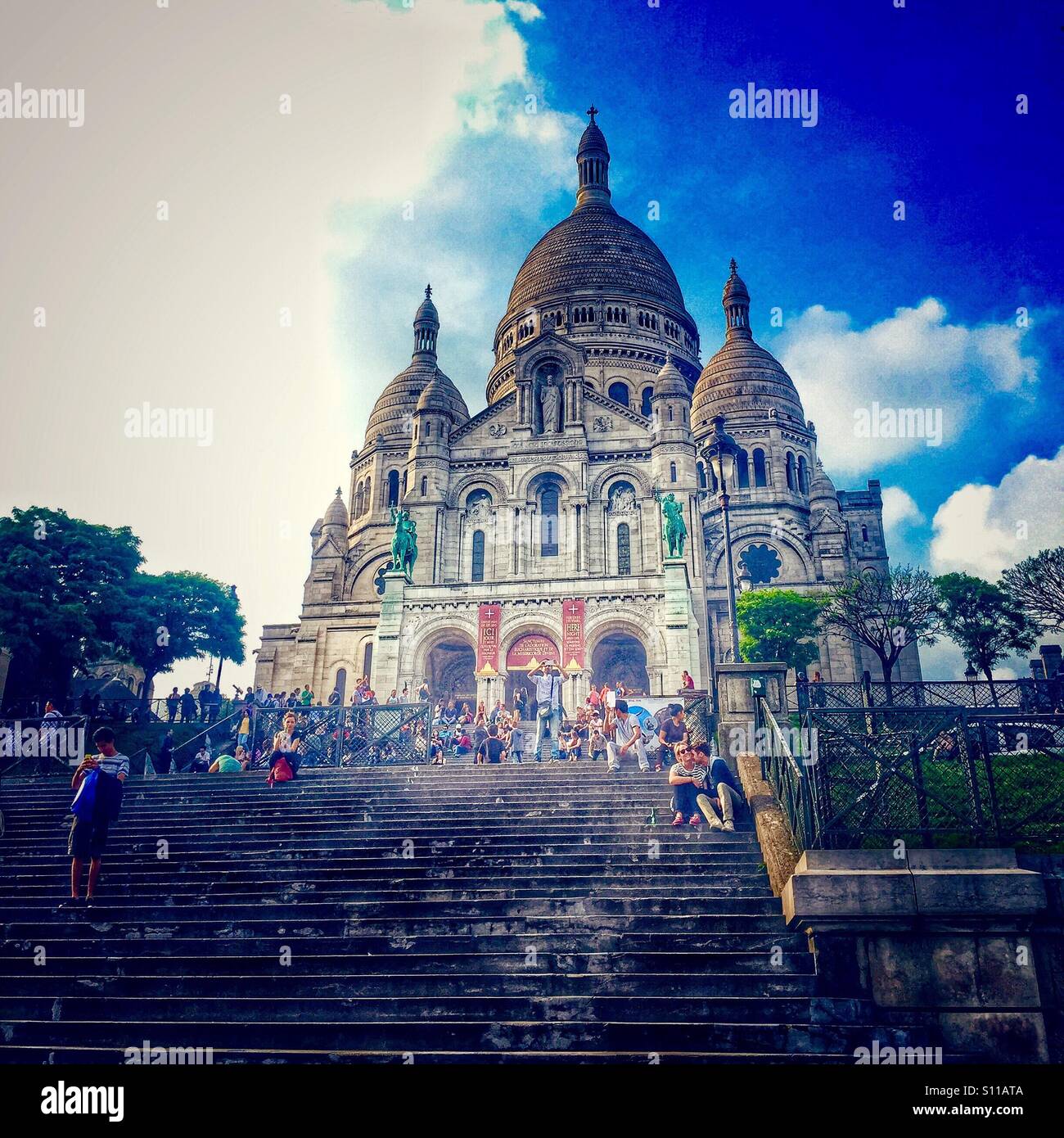 Basilique du Sacré Coeur, Montmartre, Paris Banque D'Images