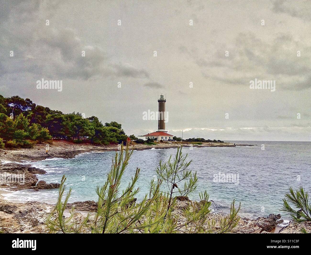 Phare de Veli Rat, l'île de Dugi Otok, Croatie - Image de stock capturée avec un smartphone