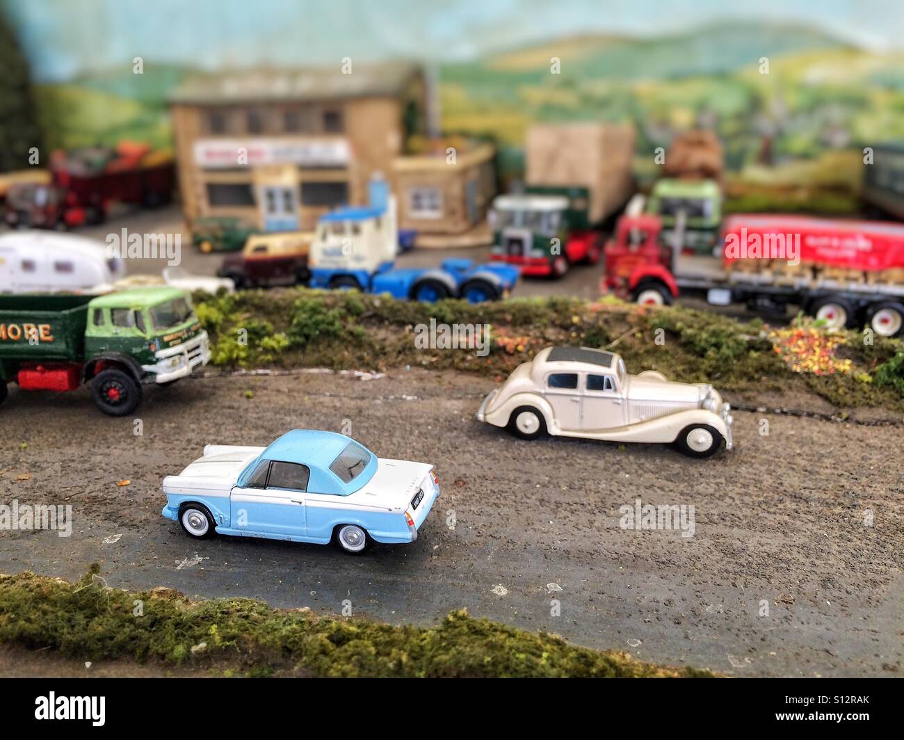 Avec diorama toy cars Banque D'Images