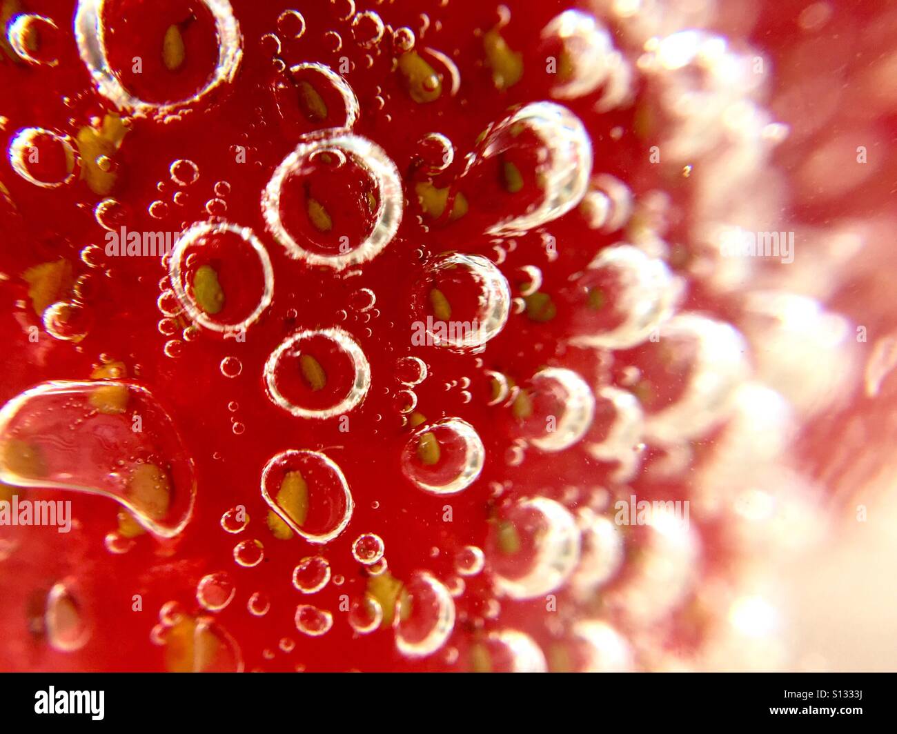 Pétillant de fraise - Image de stock capturée avec un smartphone