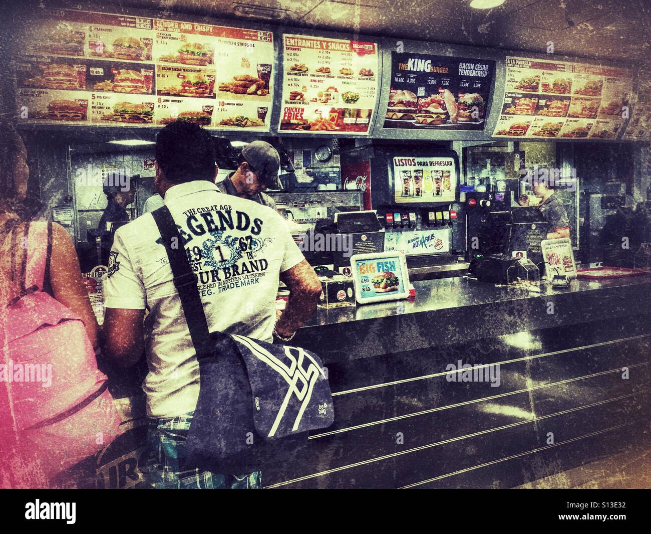 Burger King, l'aéroport d'Alicante, Espagne Banque D'Images