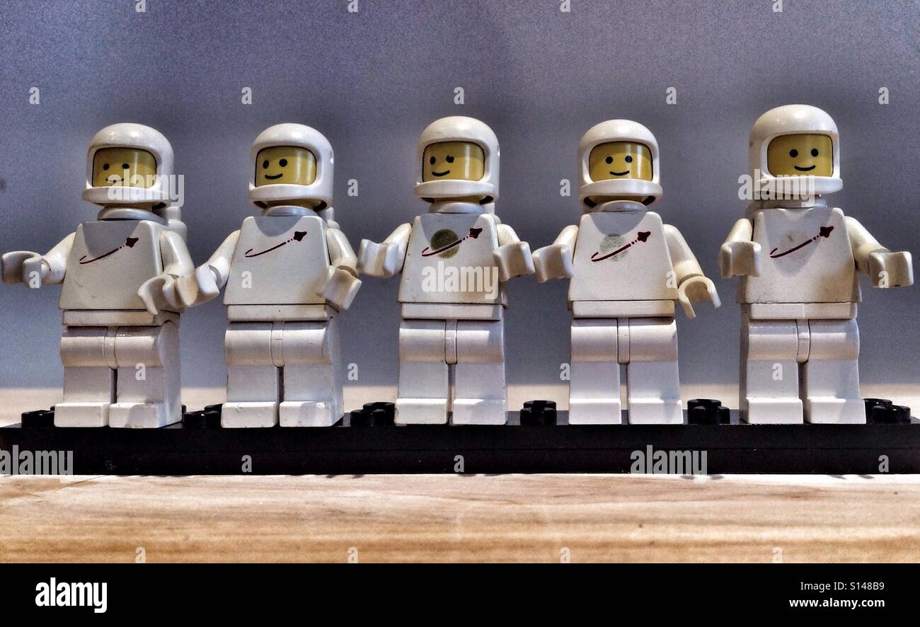 Les astronautes Lego Vintage Banque D'Images