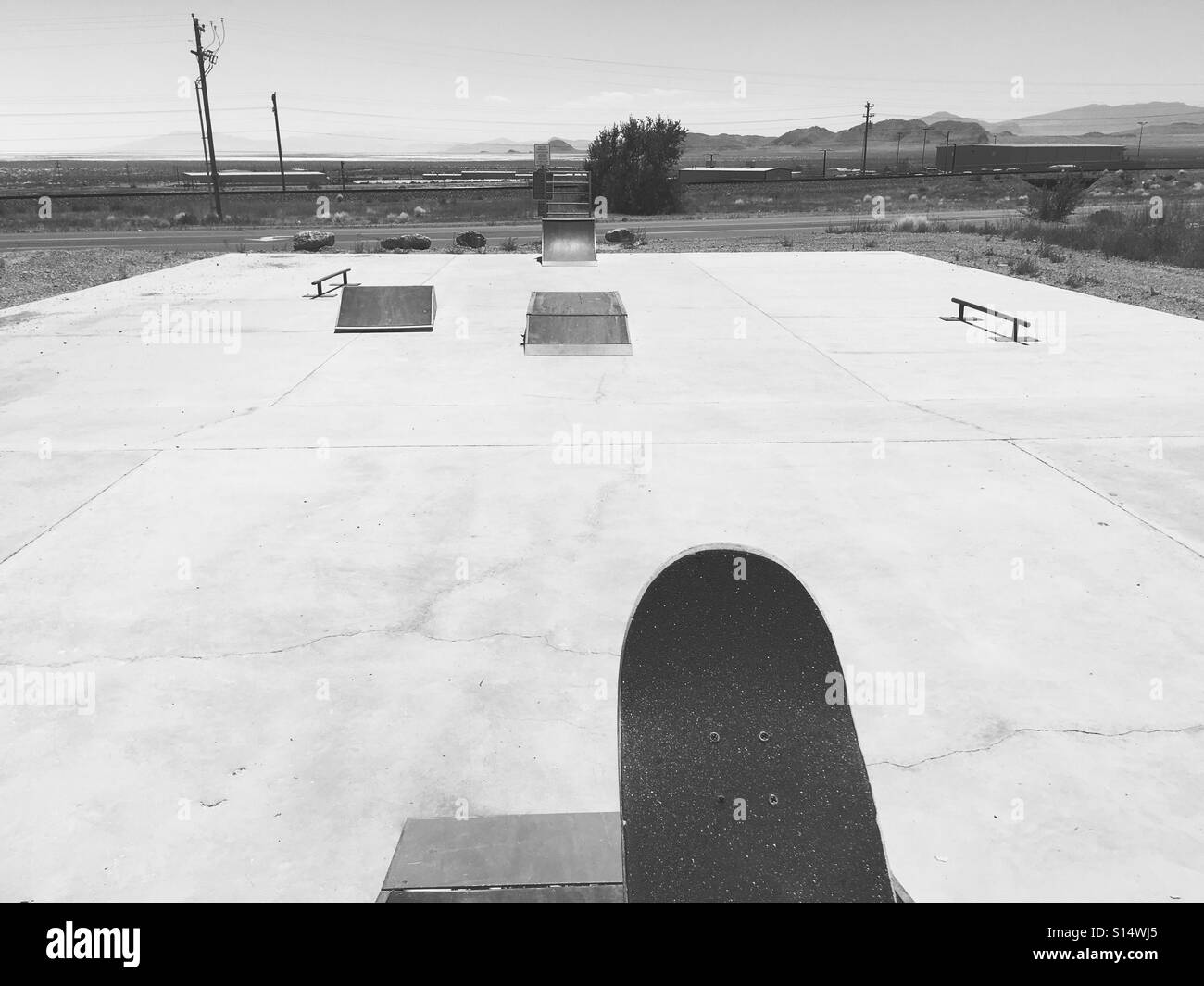 Un skate park en milieu rural au Nevada Banque D'Images
