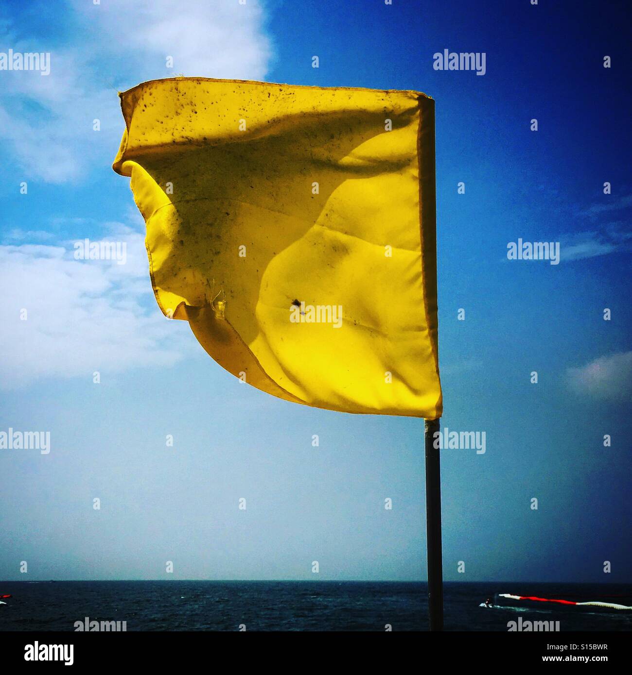 drapeau jaune Banque D'Images