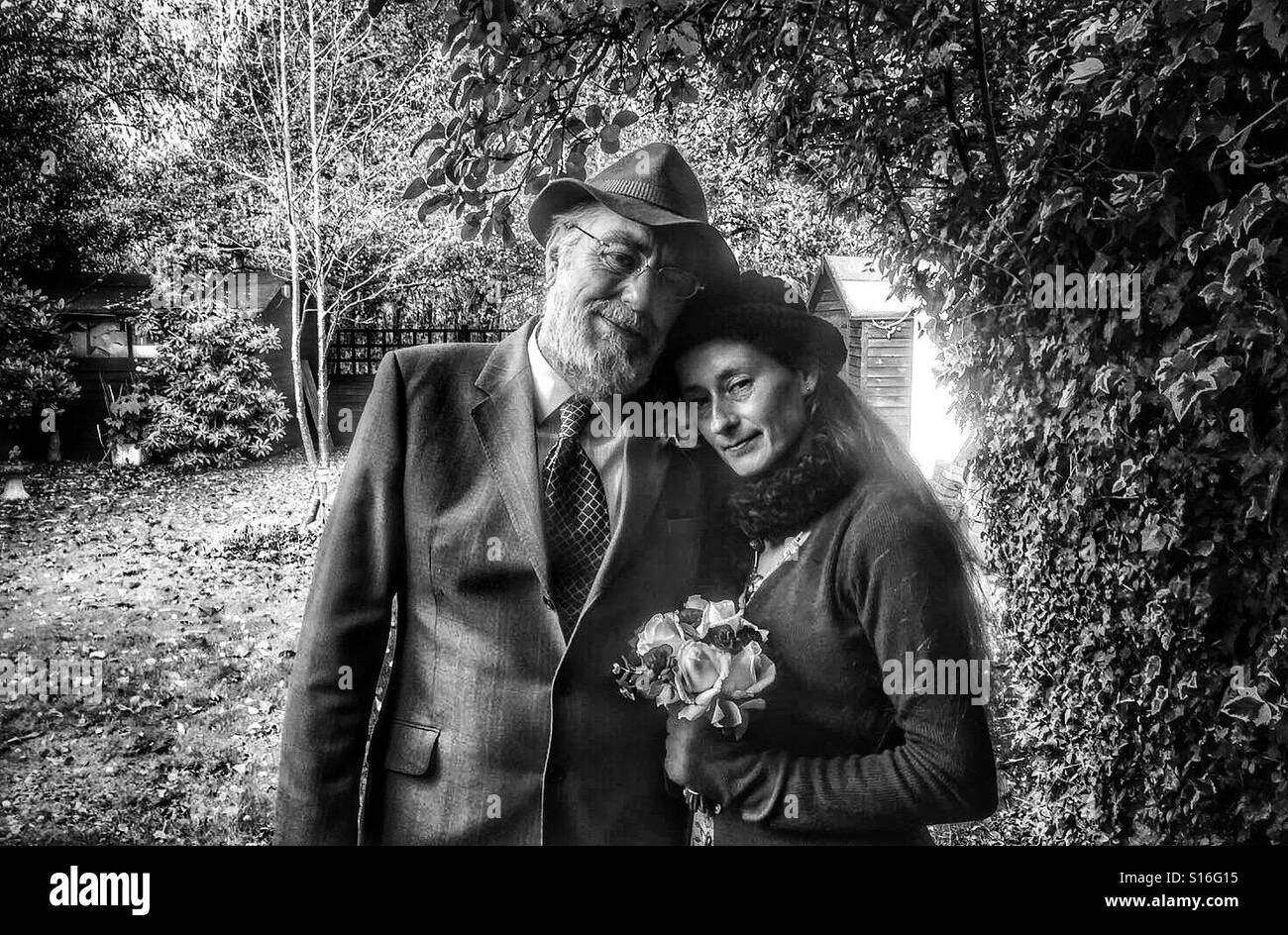 L'homme et la femme le jour de leur mariage Banque D'Images