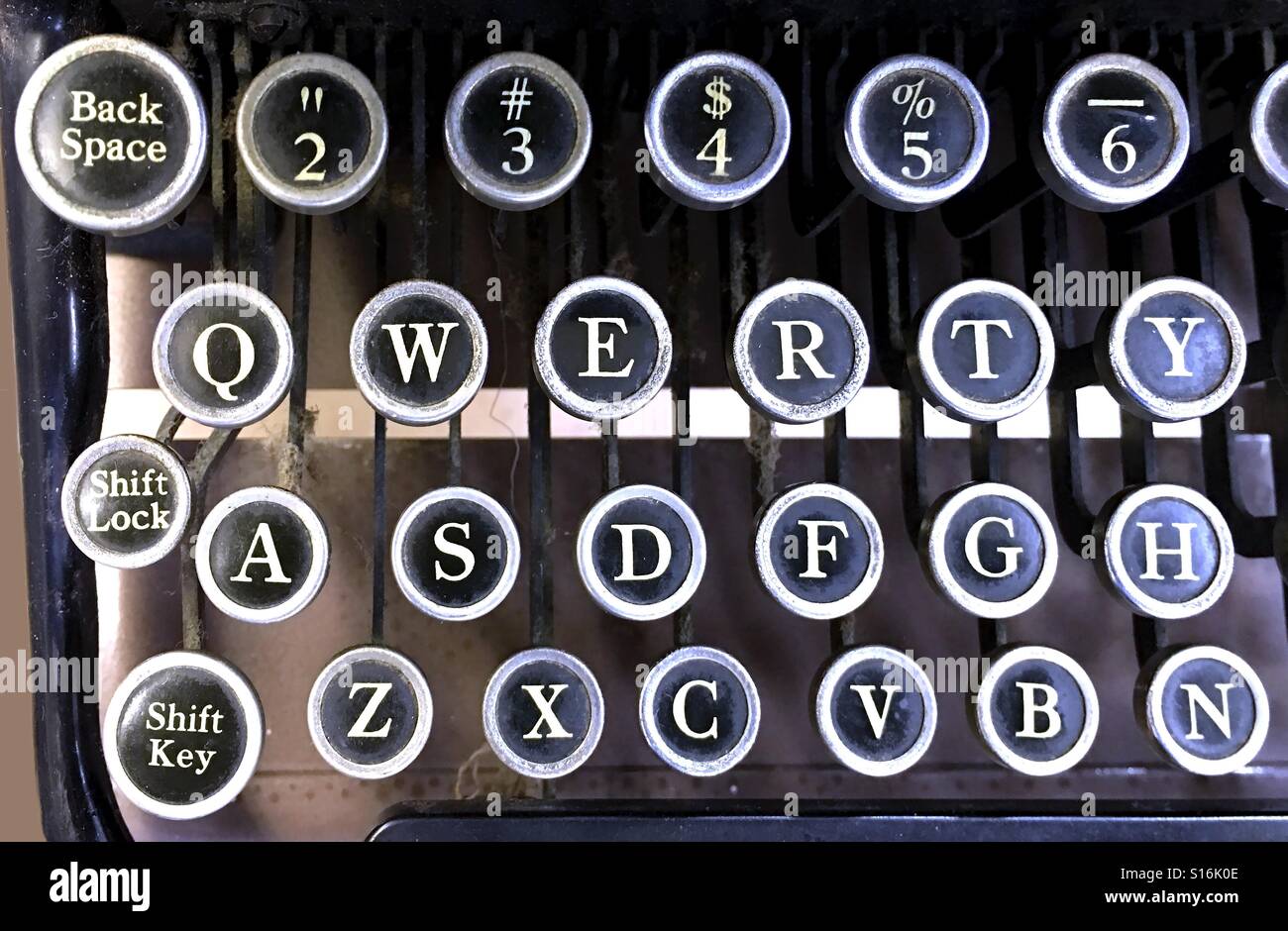 Vieux clavier QWERTY Photo Stock - Alamy