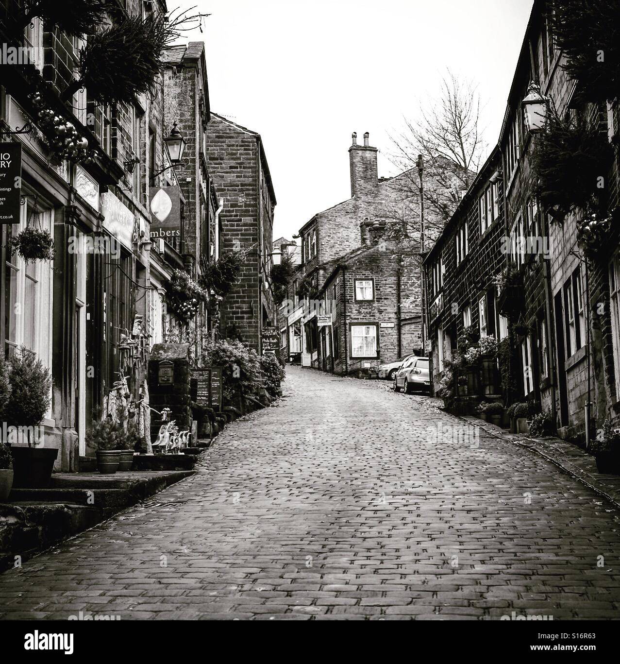 Main Street, Haworth, Bradford, West Yorkshire. Banque D'Images