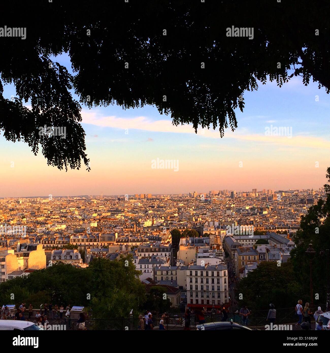 Vue sur Paris depuis la Butte Montmartre Banque D'Images